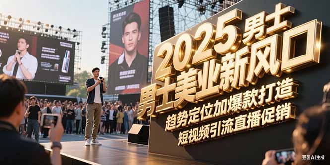 (15190期)2025男士美业新风口,趋势定位加爆款打造,短视频引流直播促销-赛德副业库