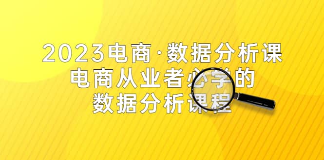 2023电商·数据分析课,电商·从业者必学的数据分析课程(42节课)-赛德副业库