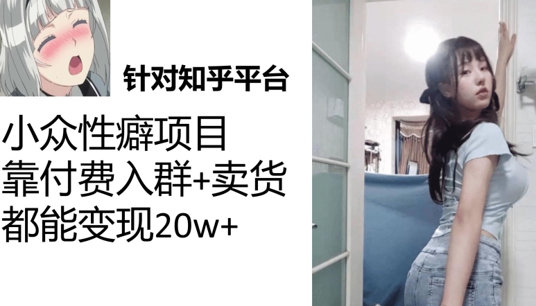 一个月入袋3w，知乎小众性癖项目，Lsp的钱才是最好赚的【揭秘】-赛德副业库