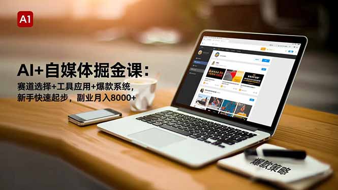 （16657期）AI+自媒体掘金课：赛道选择+工具应用+爆款系统，新手快速起步，副业月入8000+-赛德副业库