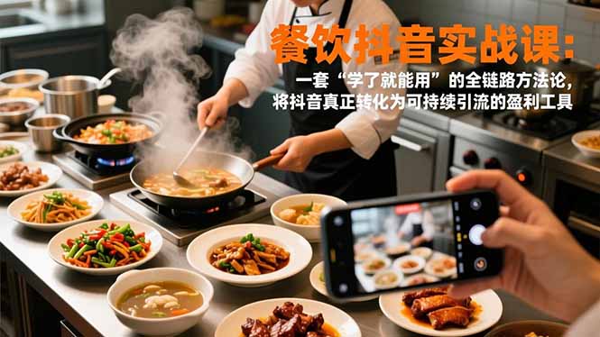 （16975期）餐饮抖音实战课：一套“学了就能用”的全链路方法论，将抖音真正转化为可持续引流的盈利工具-赛德副业库