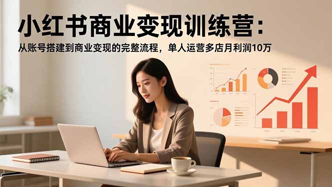 （16698期）小红书商业变现训练营：从账号搭建到商业变现的完整流程，单人运营多店月利润10万-赛德副业库