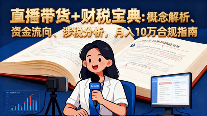 （16444期）直播带货+财税宝典：概念解析、资金流向、涉税分析，月入10万合规指南-赛德副业库