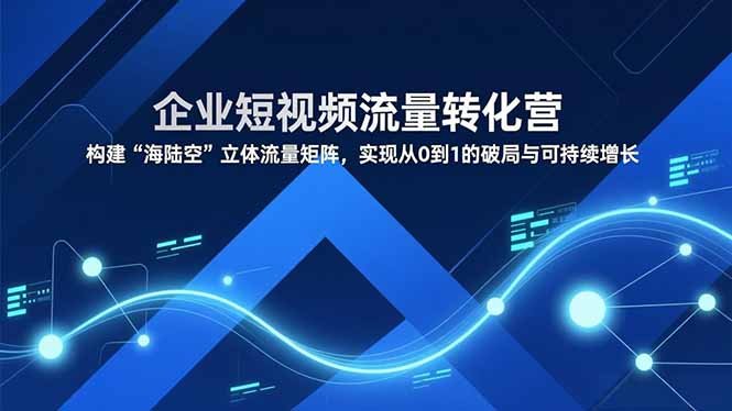 （16959期）企业短视频流量转化营，构建“海陆空”立体流量矩阵，实现从0到1的破局与可持续增长-赛德副业库