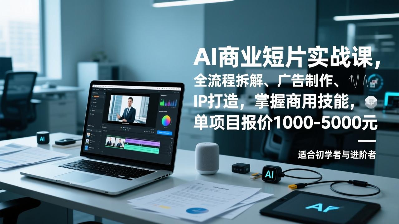 （17051期）AI商业短片实战课，全流程拆解、广告制作、IP打造，掌握商用技能，单项目报价1000-5000元-赛德副业库