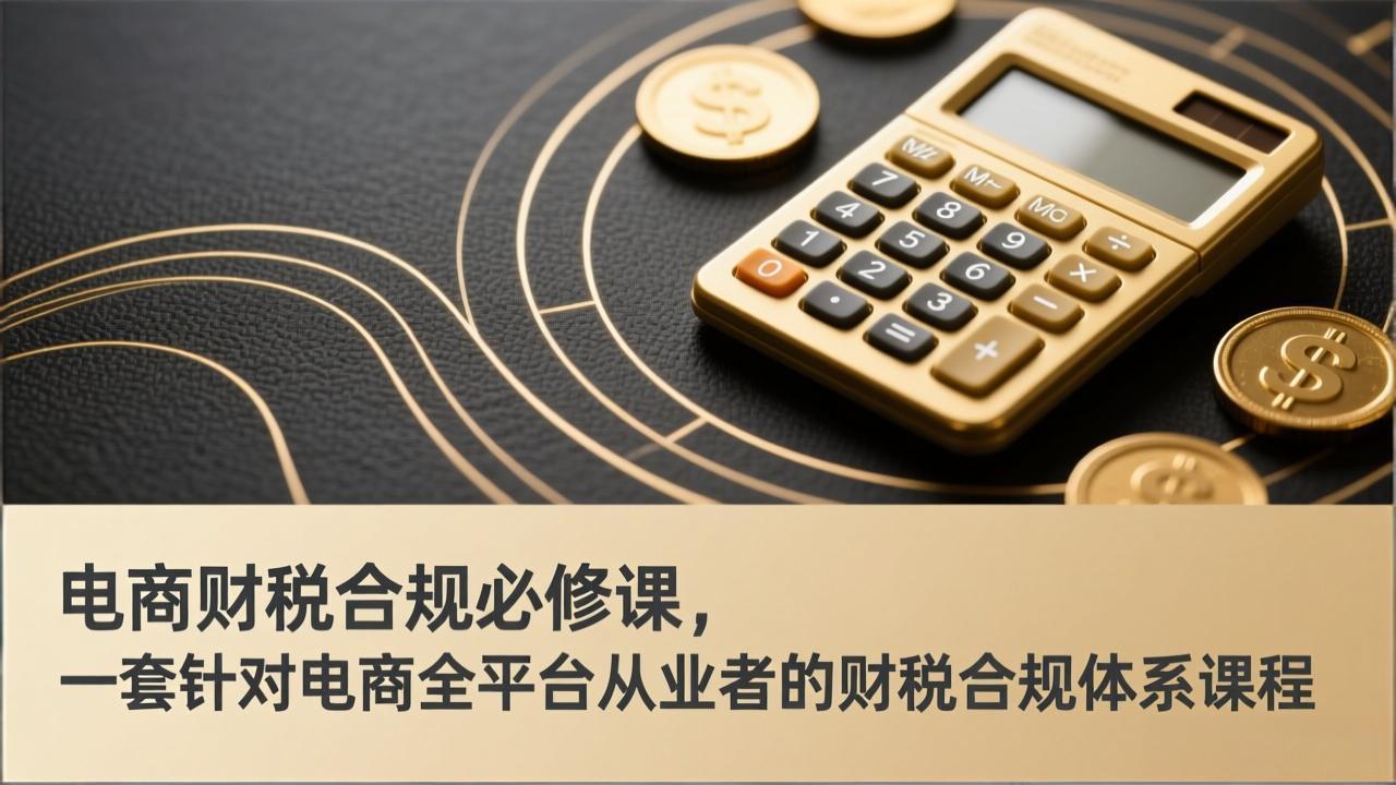（17359期）电商财税合规必修课，是一套针对电商全平台从业者的财税合规体系课程-赛德副业库