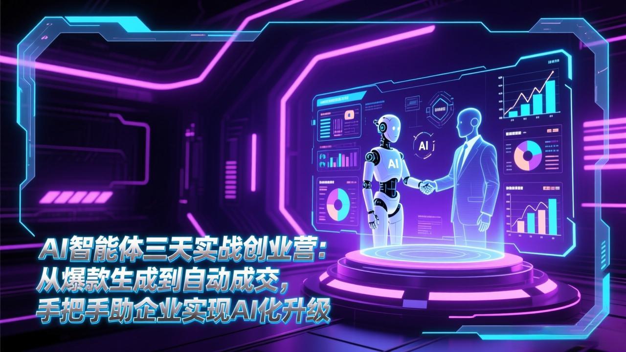 (17176期)AI智能体三天实战创业营:从爆款生成到自动成交,手把手助企业实现AI化升级-赛德副业库