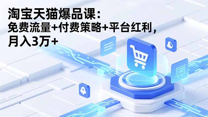 （16631期）淘宝天猫爆品课：免费流量+付费策略+平台红利，月入3万+-赛德副业库