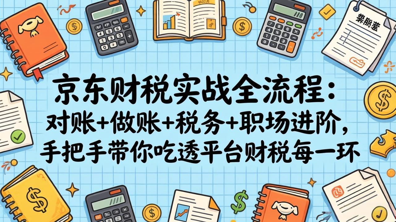(17675期)京东财税实战全流程:对账+做账+税务+职场进阶,手把手带你吃透平台财税每一环-赛德副业库