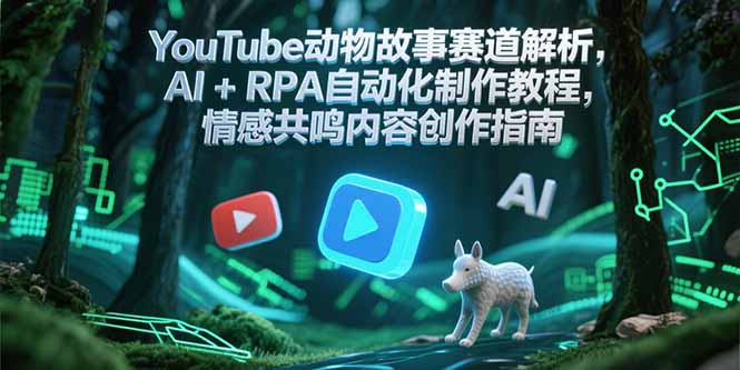 （15174期）YouTube动物故事赛道解析，AI+RPA自动化制作教程，情感共鸣内容创作指南-赛德副业库