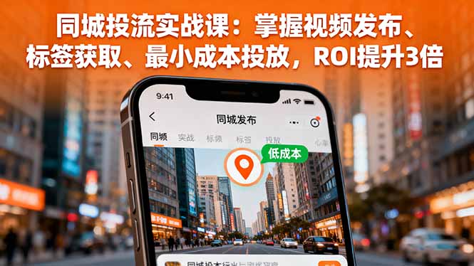 （16172期）同城投流实战课：掌握视频发布、标签获取、最小成本投放，ROI提升3倍-赛德副业库