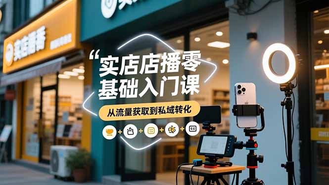 (16733期)实体店播零基础入门课,实体店+短视频+直播+微信生态+私域社群,从流量获取到私域转化-赛德副业库