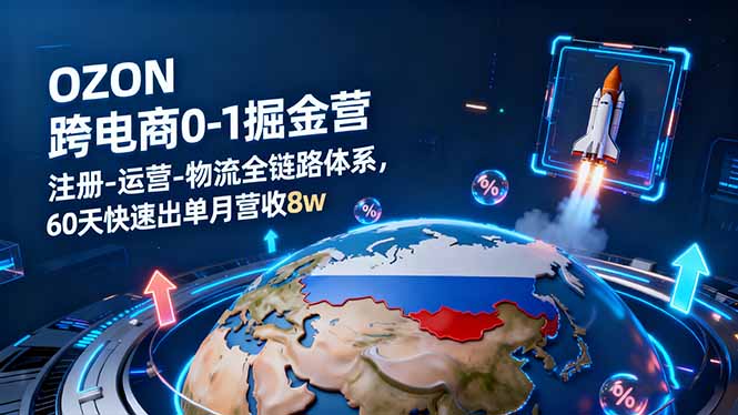 (16277期)OZON跨境电商0-1掘金营:注册-运营-物流全链路体系,60天快速出单月营收8w-赛德副业库