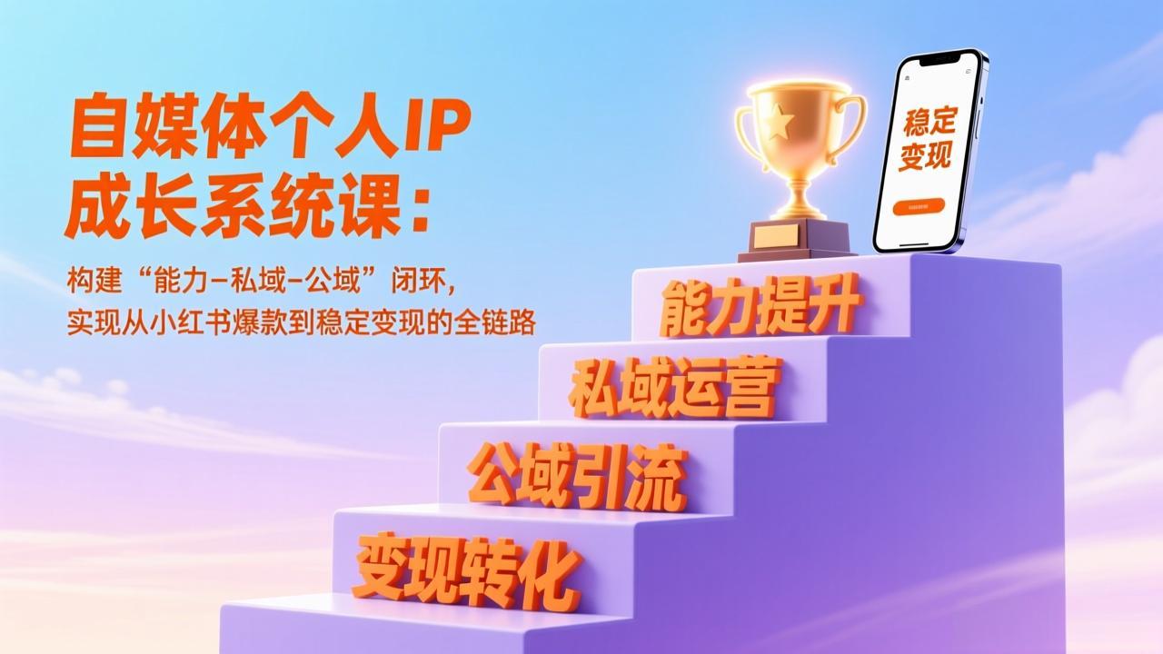 （17192期）自媒体个人IP成长系统课：构建“能力-私域-公域”闭环，实现从小红书爆款到稳定变现的全链路-赛德副业库