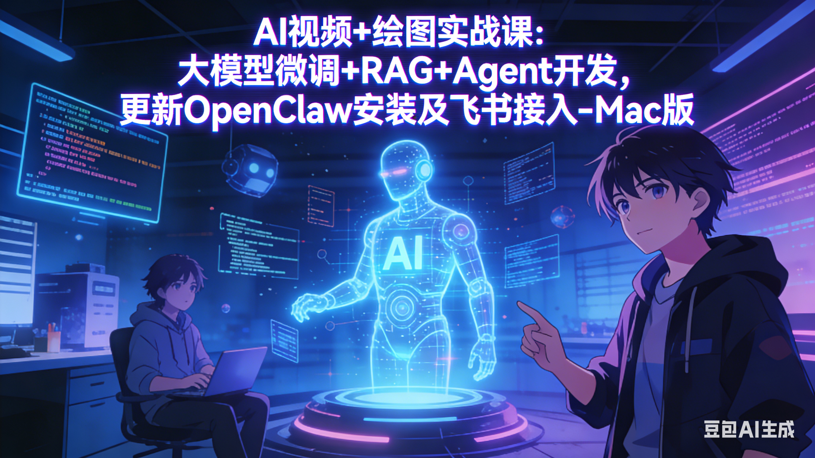 (17594期)AI视频+绘图实战课:大模型微调+RAG+Agent开发,更新OpenClaw安装及飞书接入-Mac版-赛德副业库