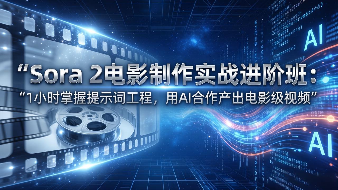(17679期)Sora 2电影制作实战进阶班:1小时掌握提示词工程,用AI合作产出电影级视频-赛德副业库