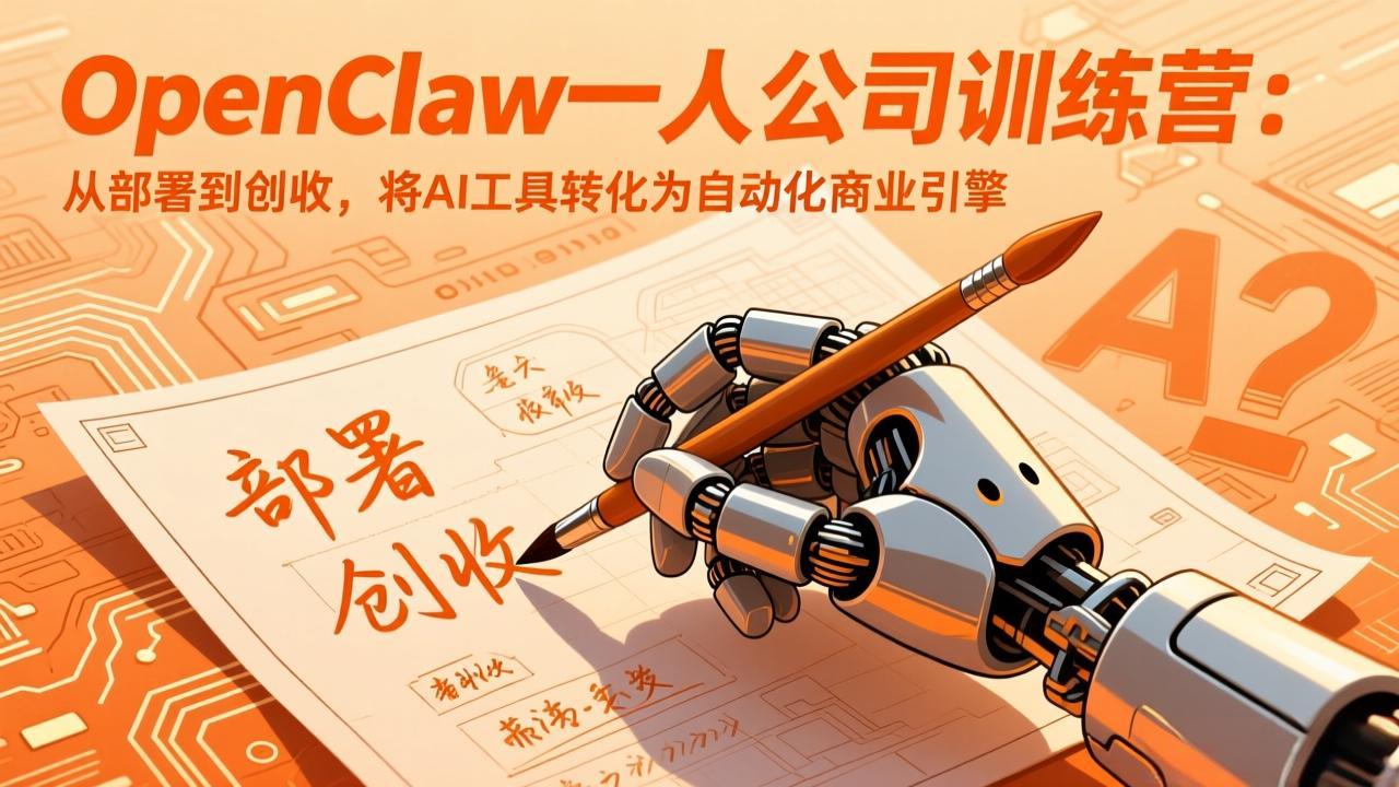 (17540期)OpenClaw一人公司训练营:从部署到创收,将AI工具转化为自动化商业引擎-赛德副业库