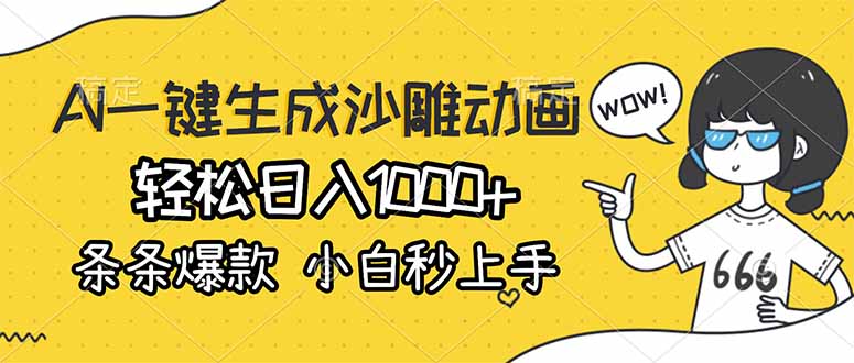 (17240期)AI一键生成沙雕动画,轻松日入1000+,条条爆款,小白秒上手-赛德副业库