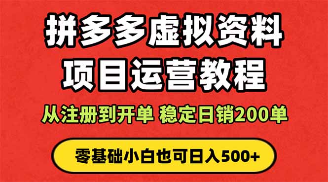 （16220期）拼多多开店运营课程： 蓝海变现玩法，轻松实现睡后收入 零基础小白也可…-赛德副业库
