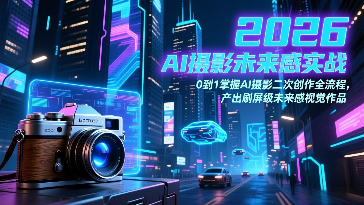 (17584期)2026 AI摄影未来感实战:0到1掌握AI摄影二次创作全流程,产出刷屏级未来感视觉作品-赛德副业库