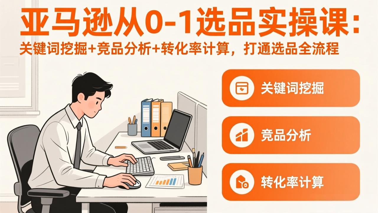 （17567期）亚马逊从0-1选品实操课(更新3月)：关键词挖掘+竞品分析+转化率计算，47节打通选品全流程-赛德副业库