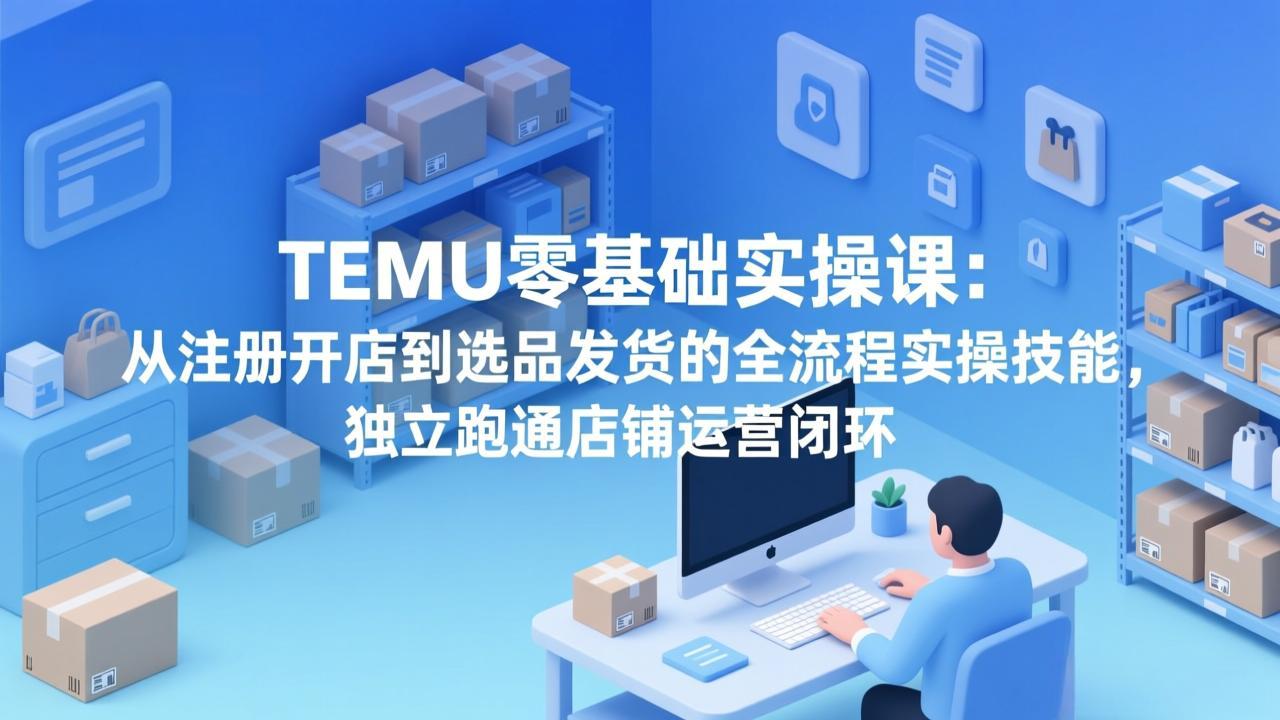 (17568期)TEMU零基础实操课:从注册开店到选品发货的全流程实操技能,独立跑通店铺运营闭环-赛德副业库