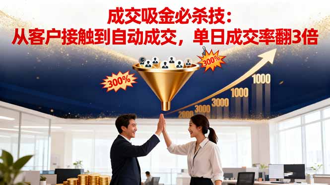 (16432期)吸金成交营销必杀技:从客户接触到自动成交,单日成交率翻3倍-赛德副业库