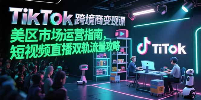 （15344期）TikTok跨境电商变现课，美区市场运营指南，短视频直播双轨流量攻略-赛德副业库