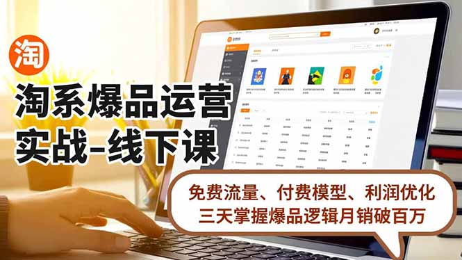 （16715期）淘系爆品运营实战-线下课，免费流量、付费模型、利润优化，三天掌握爆品逻辑月销破百万-赛德副业库