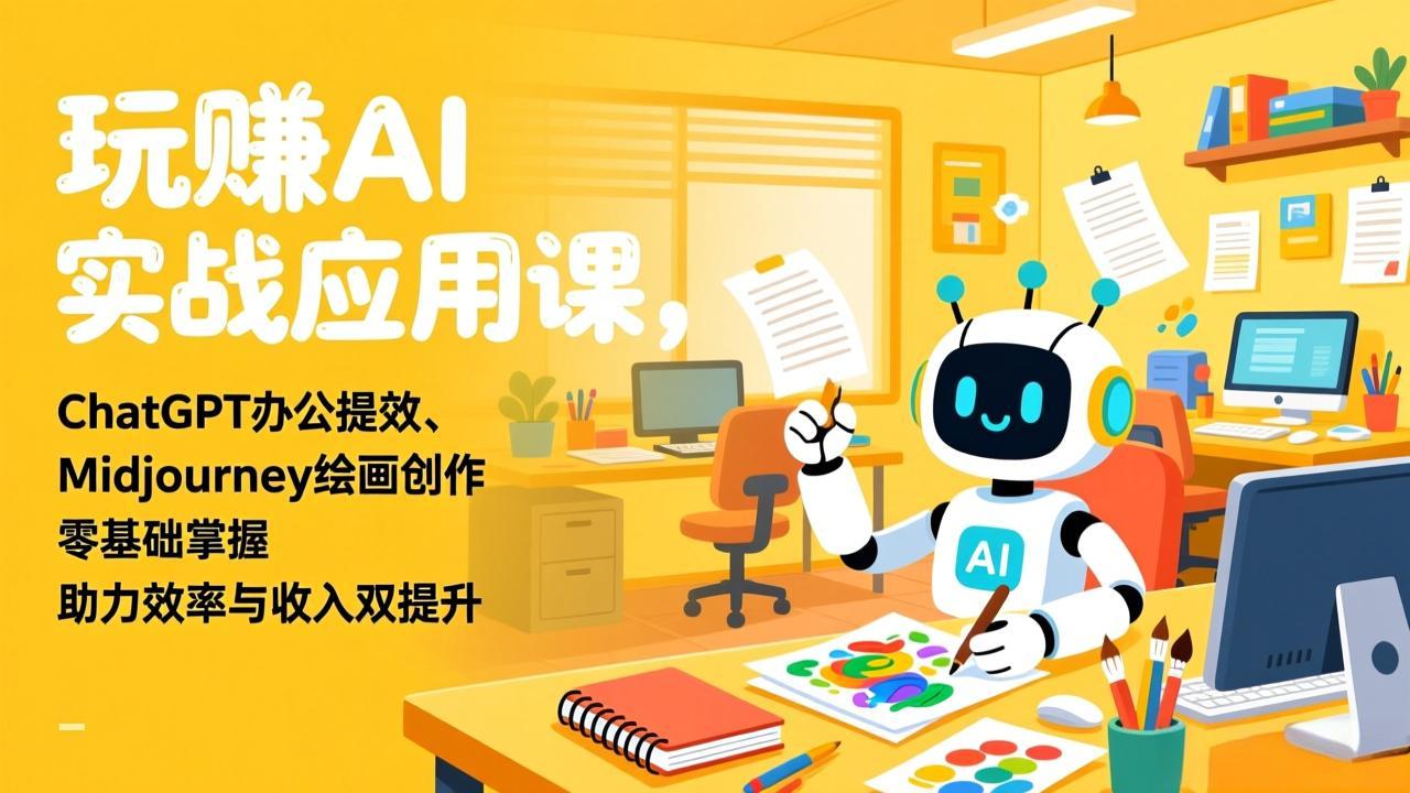 （17295期）玩赚AI实战应用课，ChatGPT办公提效、Midjourney绘画创作，零基础掌握，助力效率与收入双提升-赛德副业库