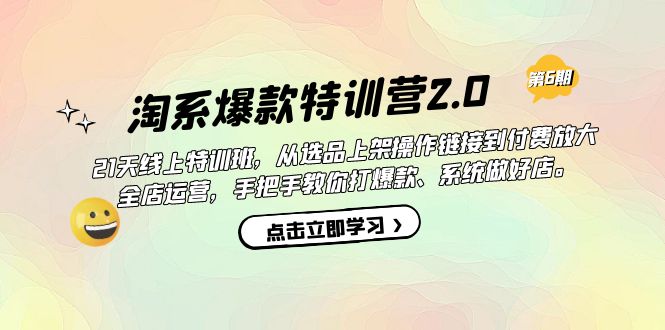 淘系爆款特训营2.0【第六期】从选品上架到付费放大 全店运营 打爆款 做好店-赛德副业库