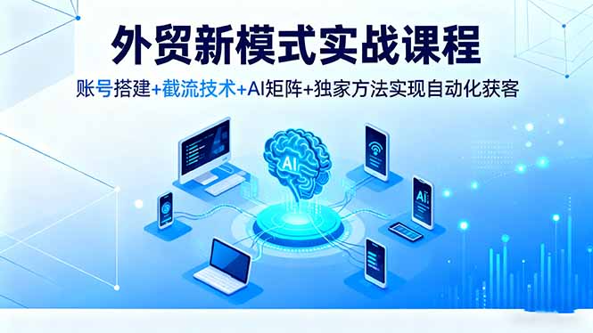 （16363期）外贸新模式实战课程，账号搭建+截流技术+AI矩阵+独家方法实现自动化获客-赛德副业库