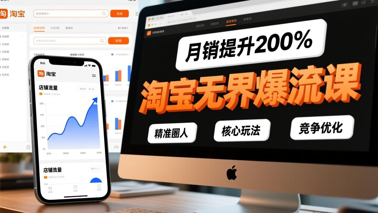 （17132期）淘宝无界爆流课，精准圈人、核心玩法、竞争优化，快速引爆店铺流量，月销提升200%-赛德副业库