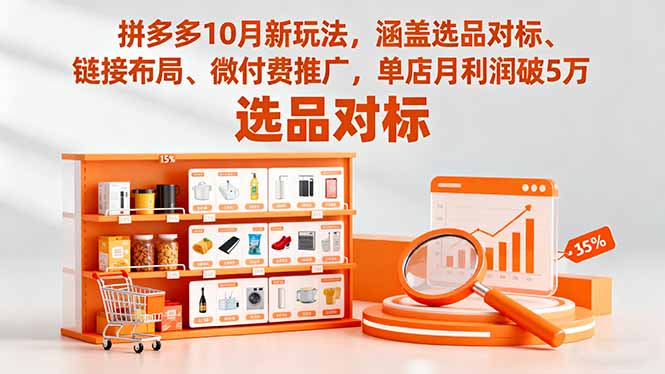 （16364期）拼多多10月新玩法，涵盖选品对标、链接布局、微付费推广，单店月利润破5万-赛德副业库