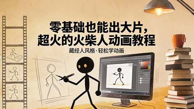 (17464期)零基础也能出大片,超火的火柴人动画教程(藏经人风格)-赛德副业库