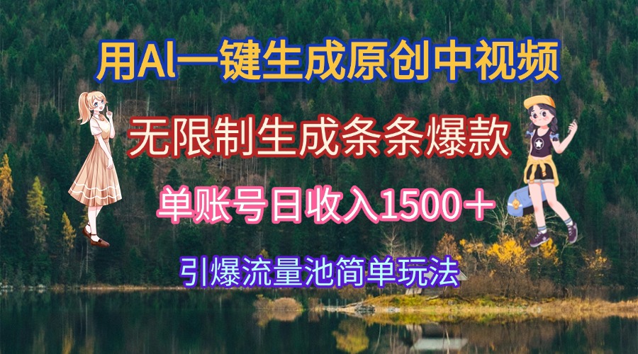 (15210期)用Al一键生成原创中视频,无限制生成条条爆款,单账号日收入1500+引爆...-赛德副业库