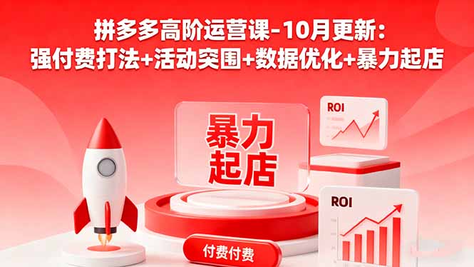 （16366期）拼多多高阶运营课-10月更新：强付费打法+活动突围+数据优化+暴力起店-赛德副业库