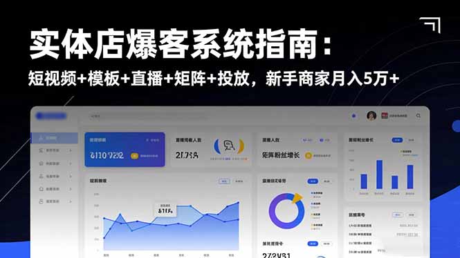 (16541期)实体店爆客系统指南:短视频+模板+直播+矩阵+投放,新手商家月入5万+-赛德副业库