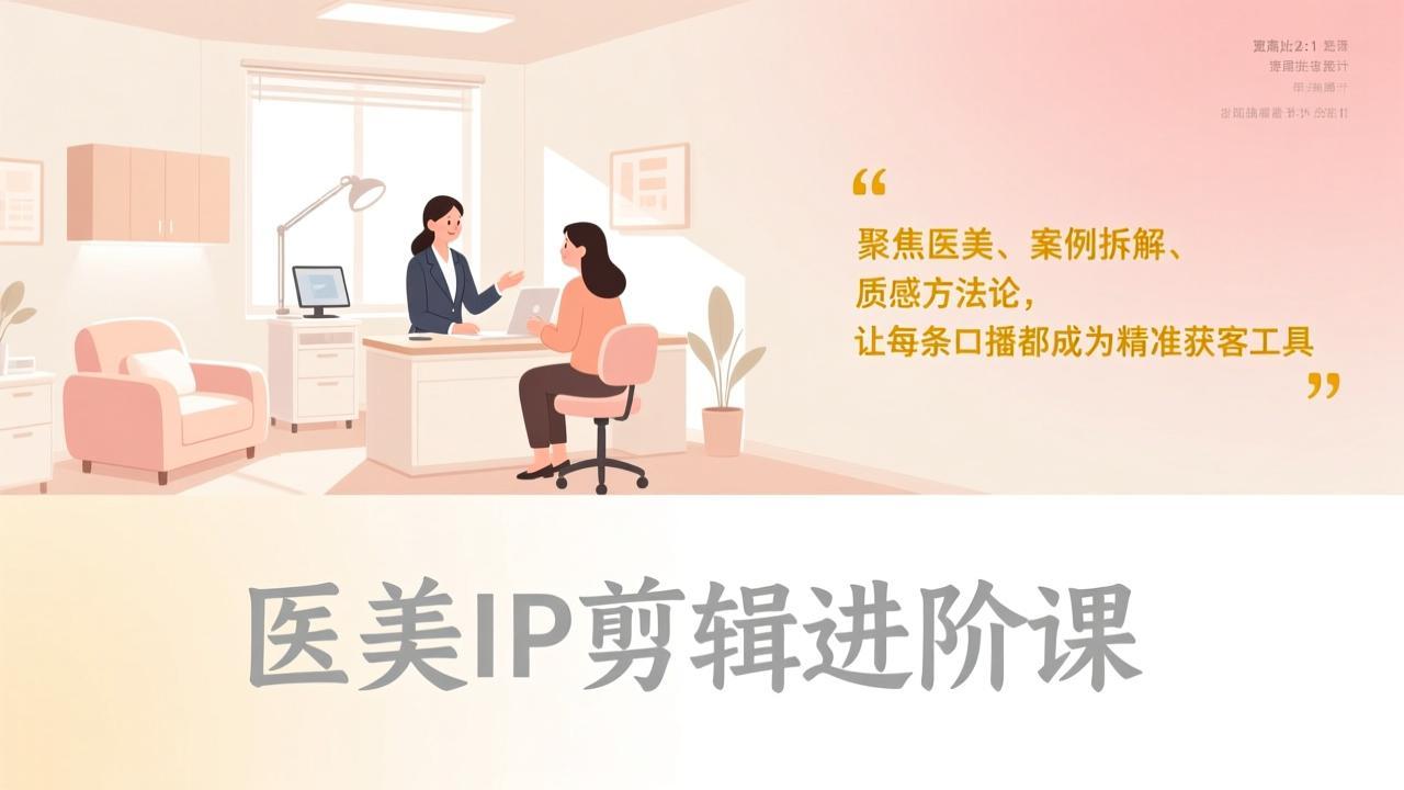 (17303期)医美IP剪辑进阶课,聚焦医美、案例拆解、质感方法论,让每条口播都成为精准获客工具-赛德副业库