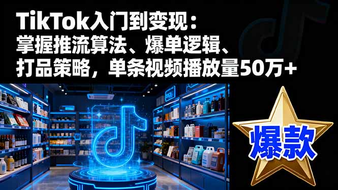 （16367期）TikTok入门到变现：掌握推流算法、爆单逻辑、打品策略，单条视频播放量50w-赛德副业库