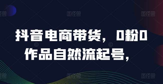 抖音电商带货，0粉0作品自然流起号，热销20多万人的抖音课程的经验分享-赛德副业库