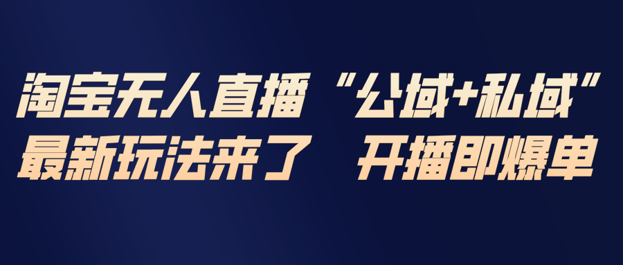 （17098期）淘宝无人直播最新玩法，包含私域和公域两种玩法-赛德副业库