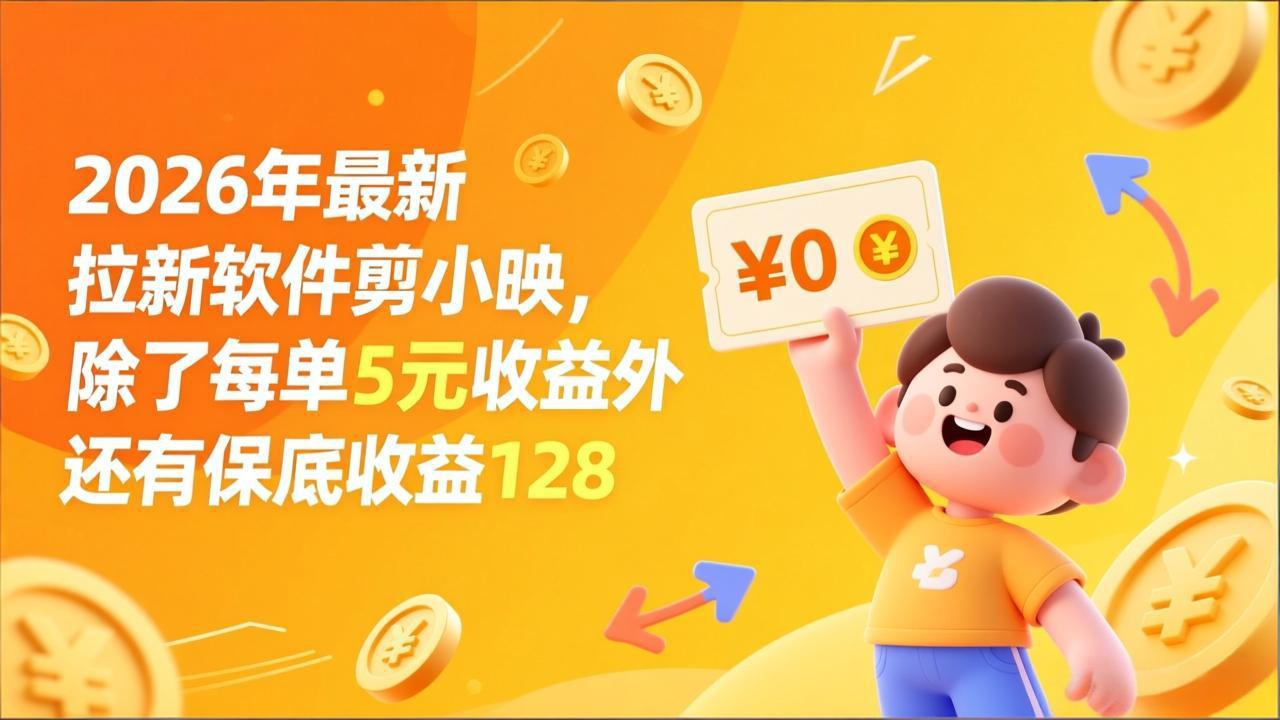 (17306期)最新拉新软件剪小映,除了每单5元收益外还有保底收益128-赛德副业库