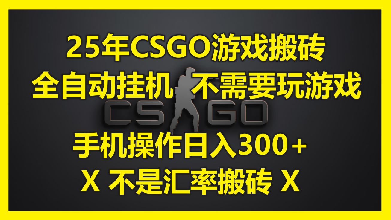 （14902期）25年CSGO游戏搬砖，全自动挂机，不需要玩游戏，手机操作日入300+。(不…-赛德副业库