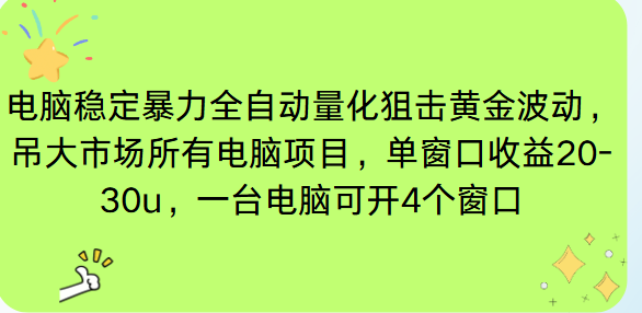 (16737期)电脑EA策略挂机项目单窗口收益20-30u,单电脑可挂5-10个窗口收益稳健4位数-赛德副业库