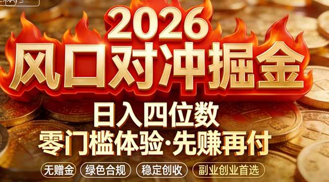(17631期)2026美金对冲套利,无赠金对冲策略保驾护航,低门槛易上手实操。单人单日收益2000+-赛德副业库