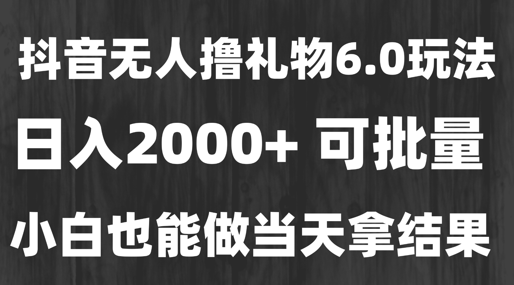 （15250期）最新风口暴力撸金技术，无人撸礼物，长期稳定 一天收益2000+，小白当天…-赛德副业库
