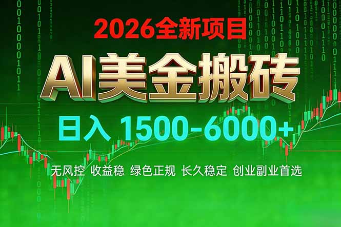 (17766期)AI美金搬砖项目 | 日入1500-6000元 | 收益稳定可控 | 实地可考察 | 创业副业增收首选-赛德副业库