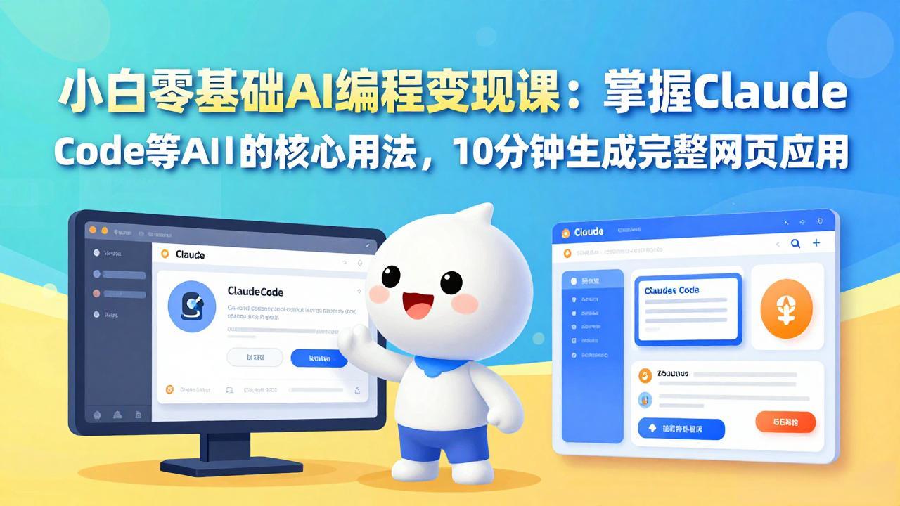 （17562期）小白零基础AI编程变现课：掌握Claude Code等AI工具的核心用法，10分钟生成完整网页应用-赛德副业库