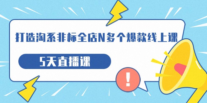 打造-淘系-非标全店N多个爆款线上课,5天直播课-赛德副业库